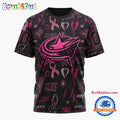 NHL Columbus Blue Jackets Special Pink Breast Cancer Awareness New Design T Shirt