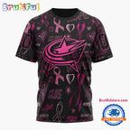 NHL Columbus Blue Jackets Special Pink Breast Cancer Awareness New Design T Shirt