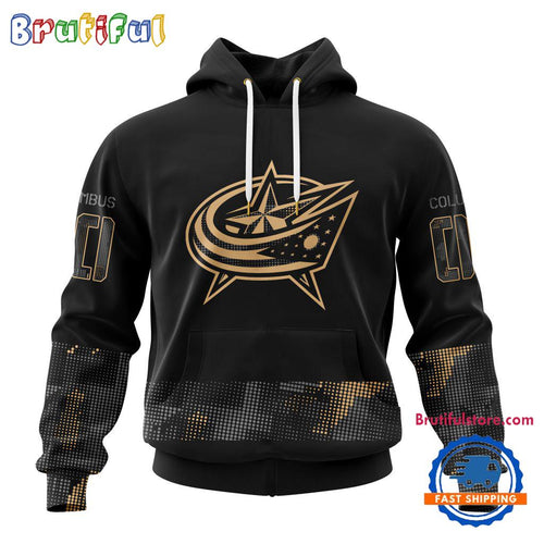 NHL Columbus Blue Jackets Veterans Military Appreciation Design Hoodie, Sweatshirt, TShirt