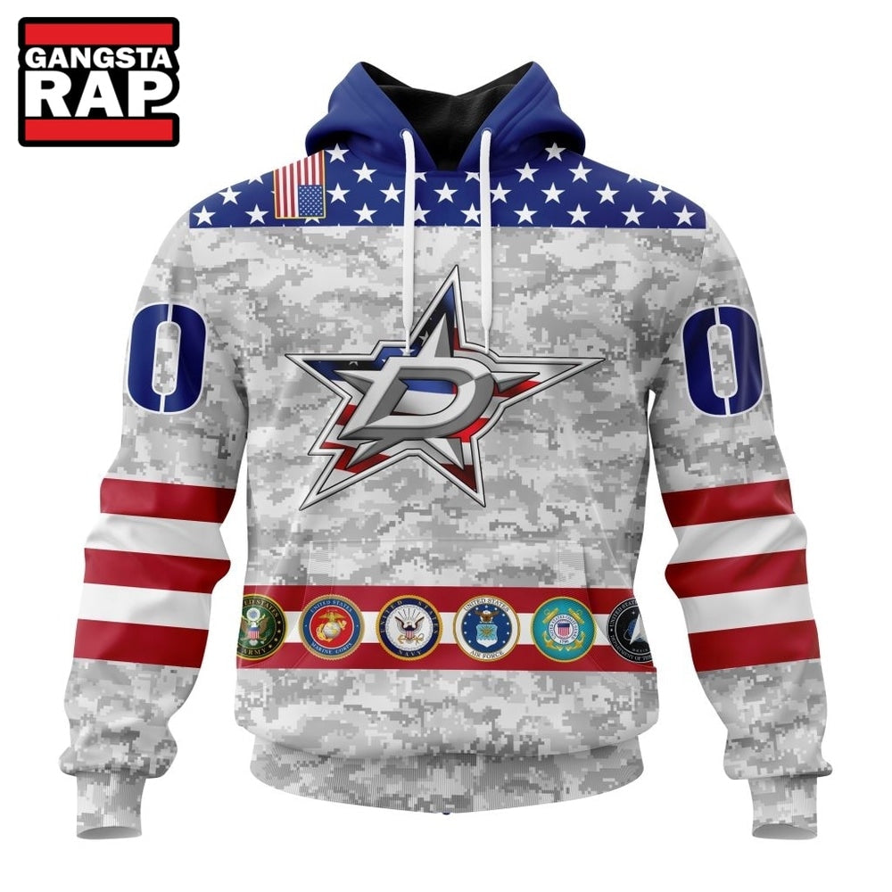 NHL Dallas Stars Armed Forces Appreciation Design Hoodie, T Shirt