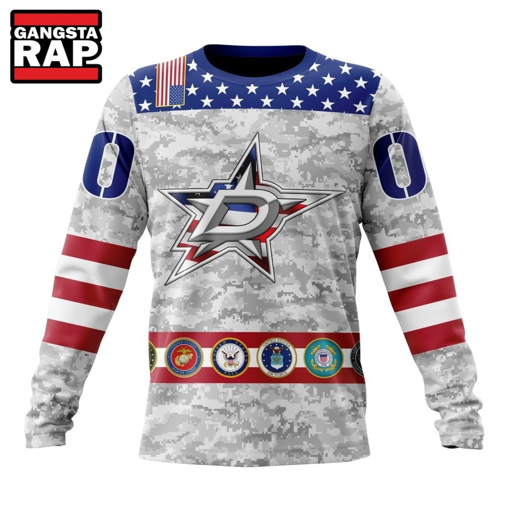 NHL Dallas Stars Armed Forces Appreciation Design Hoodie, T Shirt