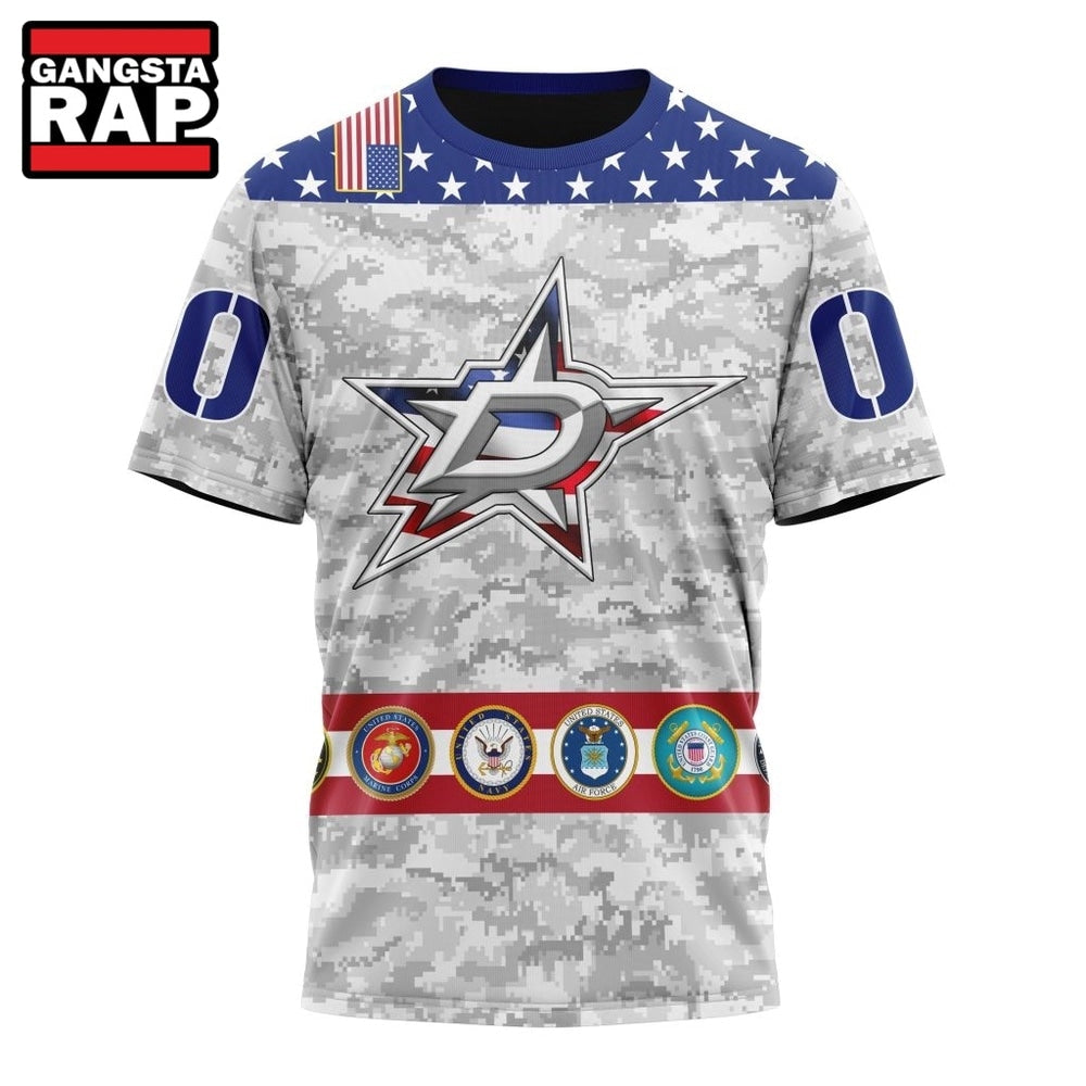 NHL Dallas Stars Armed Forces Appreciation Design Hoodie, T Shirt