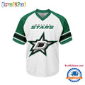 NHL Dallas Stars Hockey Team Design V-neck Mesh Short Sleeve Jersey