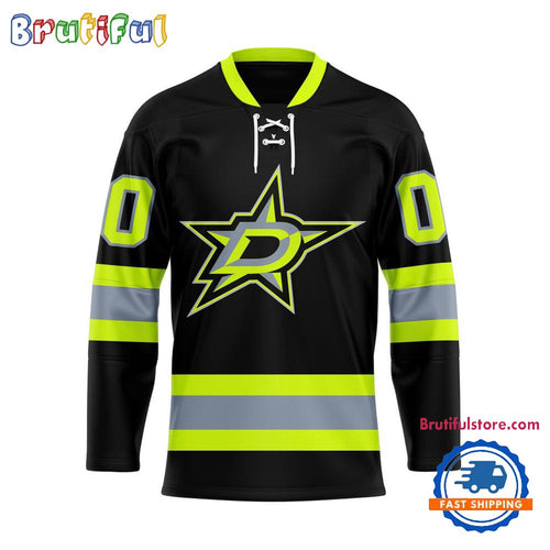 NHL Dallas Stars Honoring Firefighters Lace Hockey Jersey