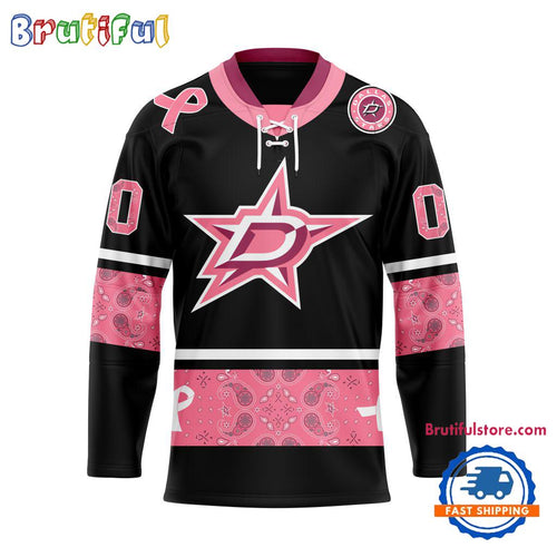 NHL Dallas Stars In October We Wear Pink Breast Cancer Design Hockey Jersey