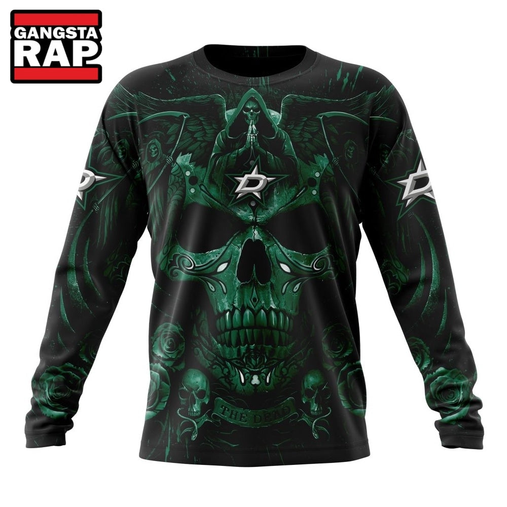 NHL Dallas Stars Special Design Halloween With Skull Art Hoodie, T Shirt