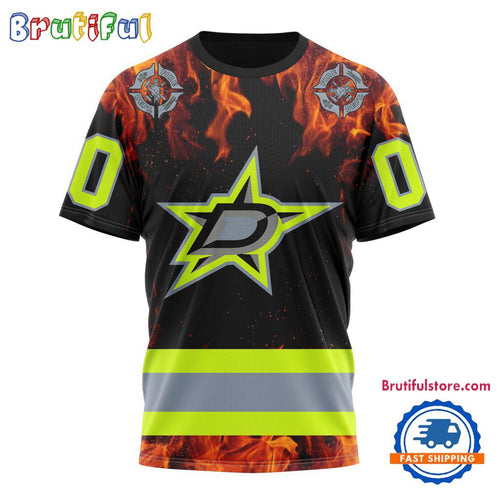 NHL Dallas Stars Special Honoring Firefighters Design T Shirt, Hoodie, Sweatshirt