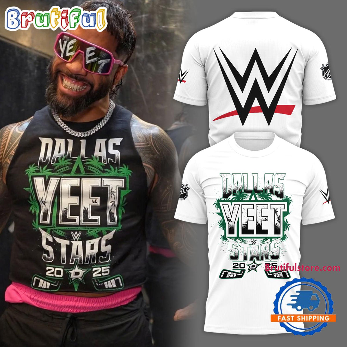 NHL Dallas Stars x YEET White 3D Shirt