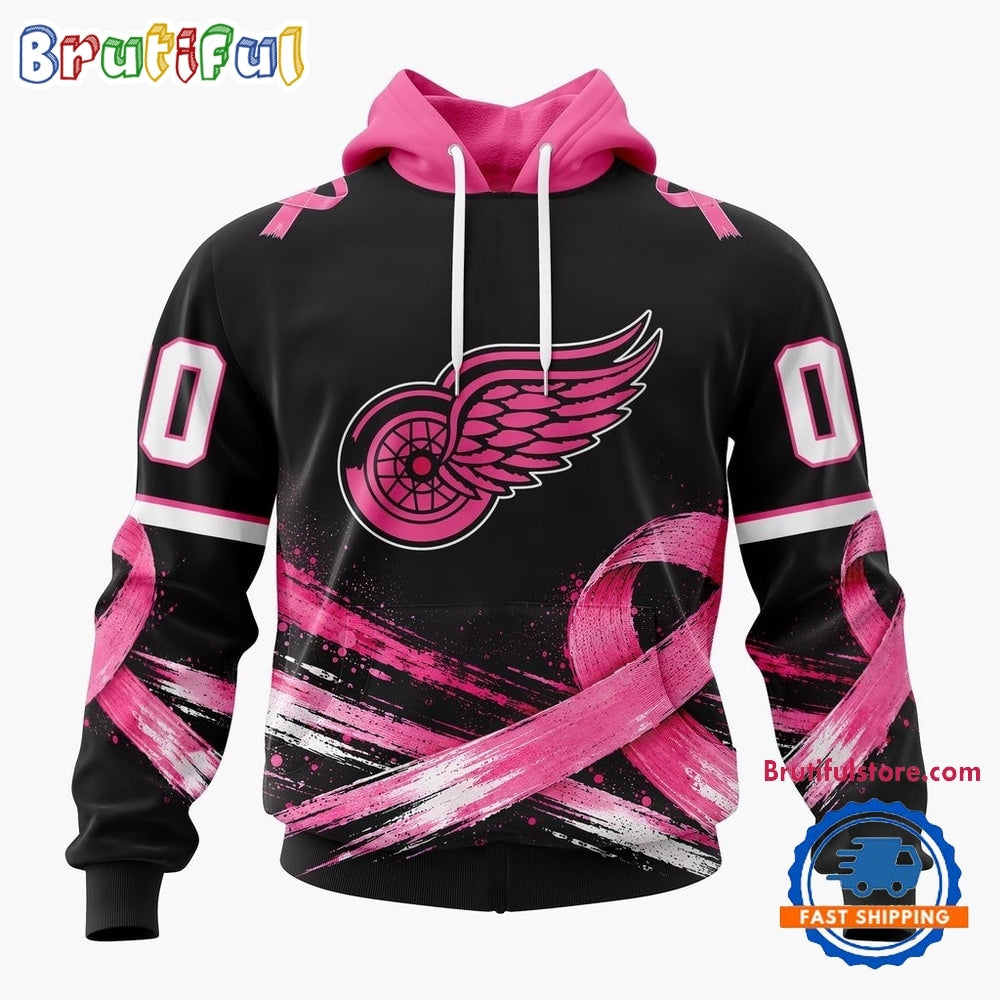 NHL Detroit Red Wings 2026 Hockey Pink Fights Breast Cancer Design Hoodie, TShirt, Sweatshirt