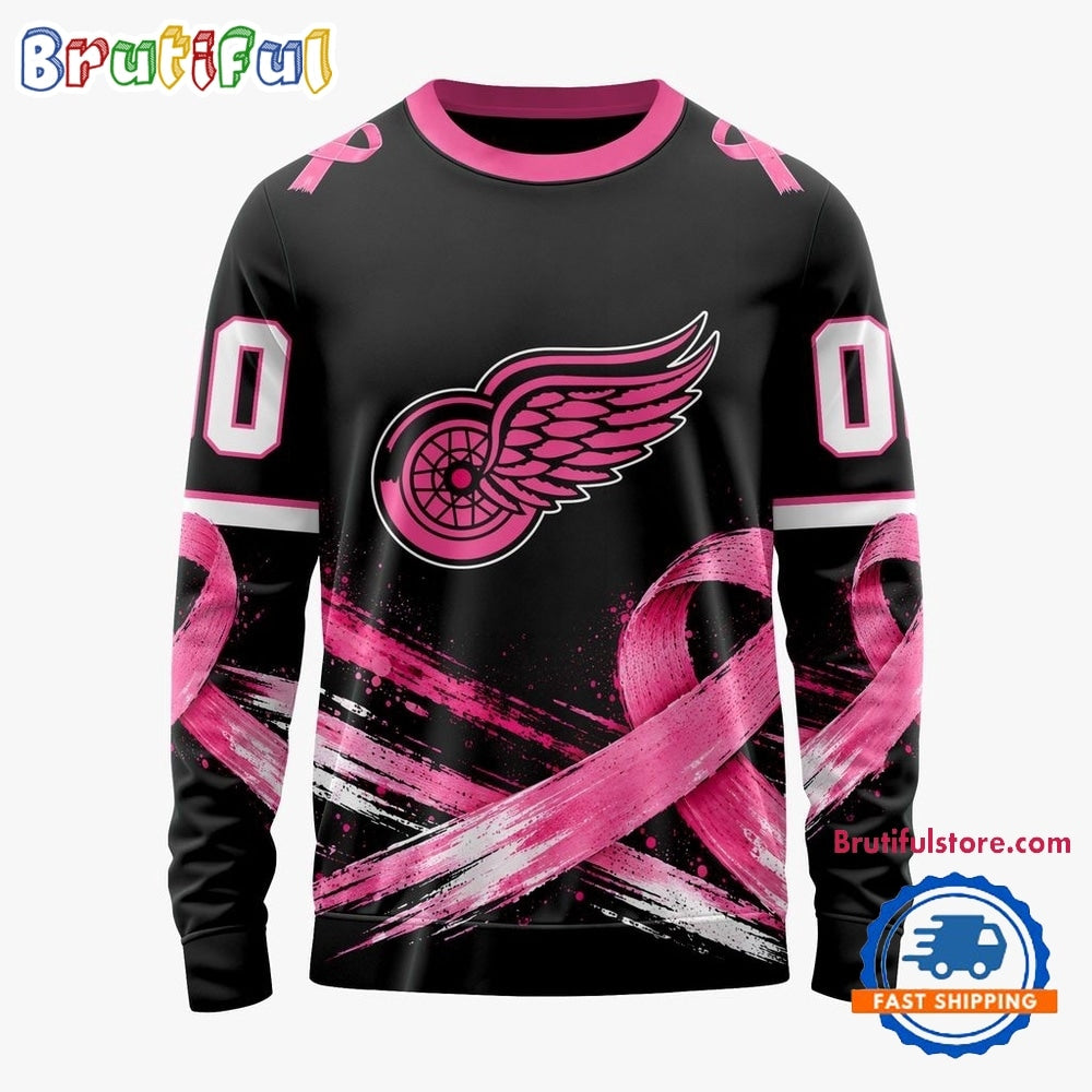 NHL Detroit Red Wings 2026 Hockey Pink Fights Breast Cancer Design Hoodie, TShirt, Sweatshirt