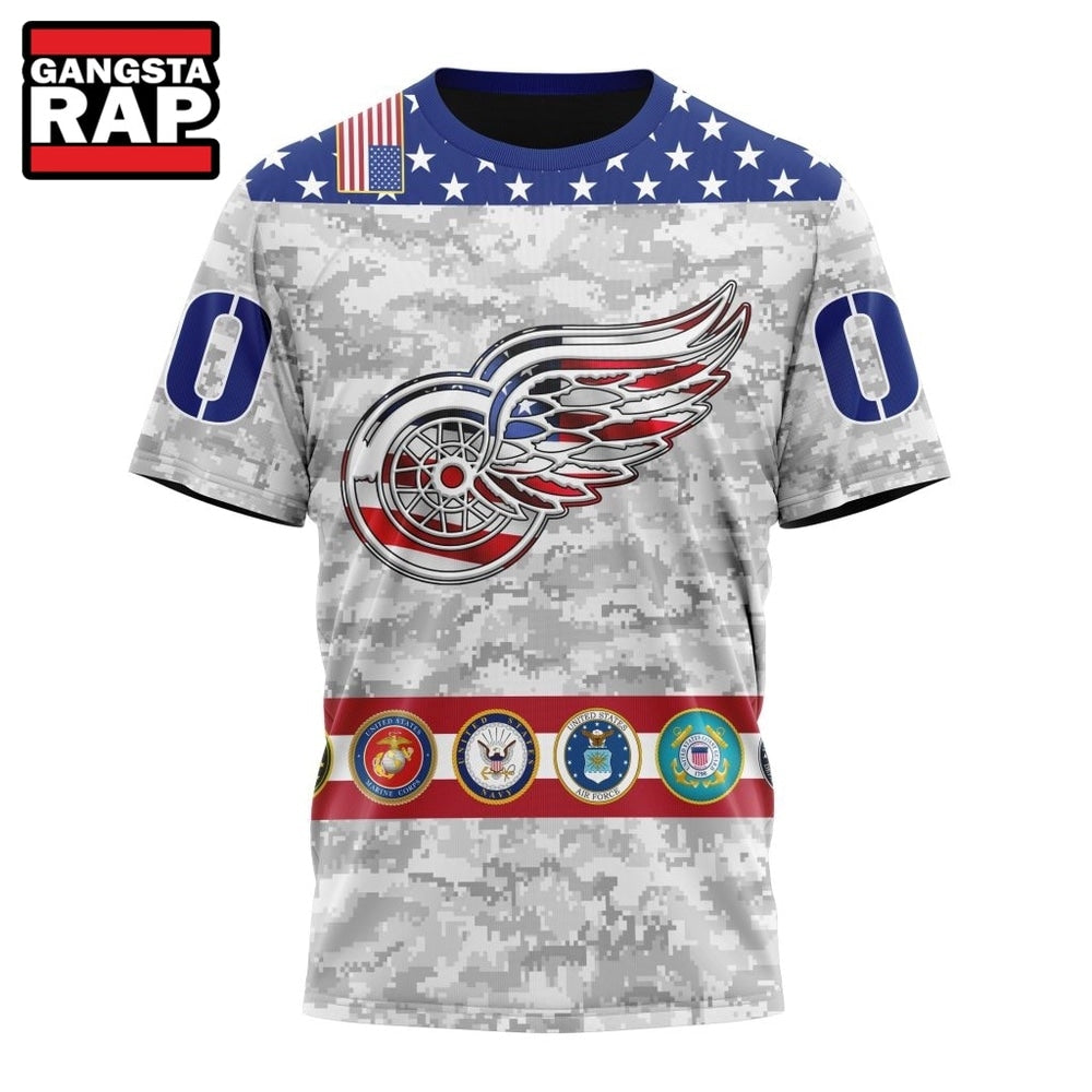 NHL Detroit Red Wings Armed Forces Appreciation Design Hoodie, T Shirt