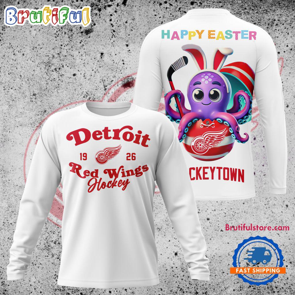 NHL Detroit Red Wings Est 1926 Hockey Town Happy Easter Hoodie T-Shirt