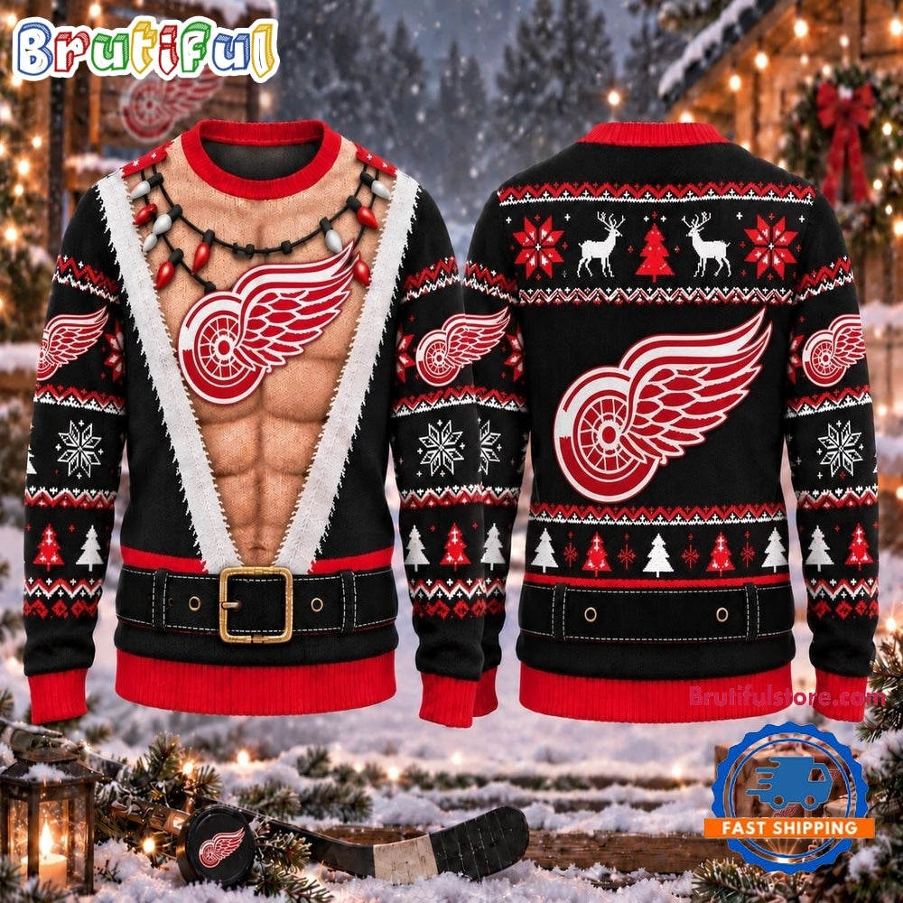 NHL Detroit Red Wings Funny Body Christmas Ugly Sweater
