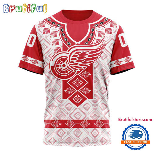 NHL Detroit Red Wings Hockey Team Native Heritage Design T Shirt, Hoodie, Sweatshirt