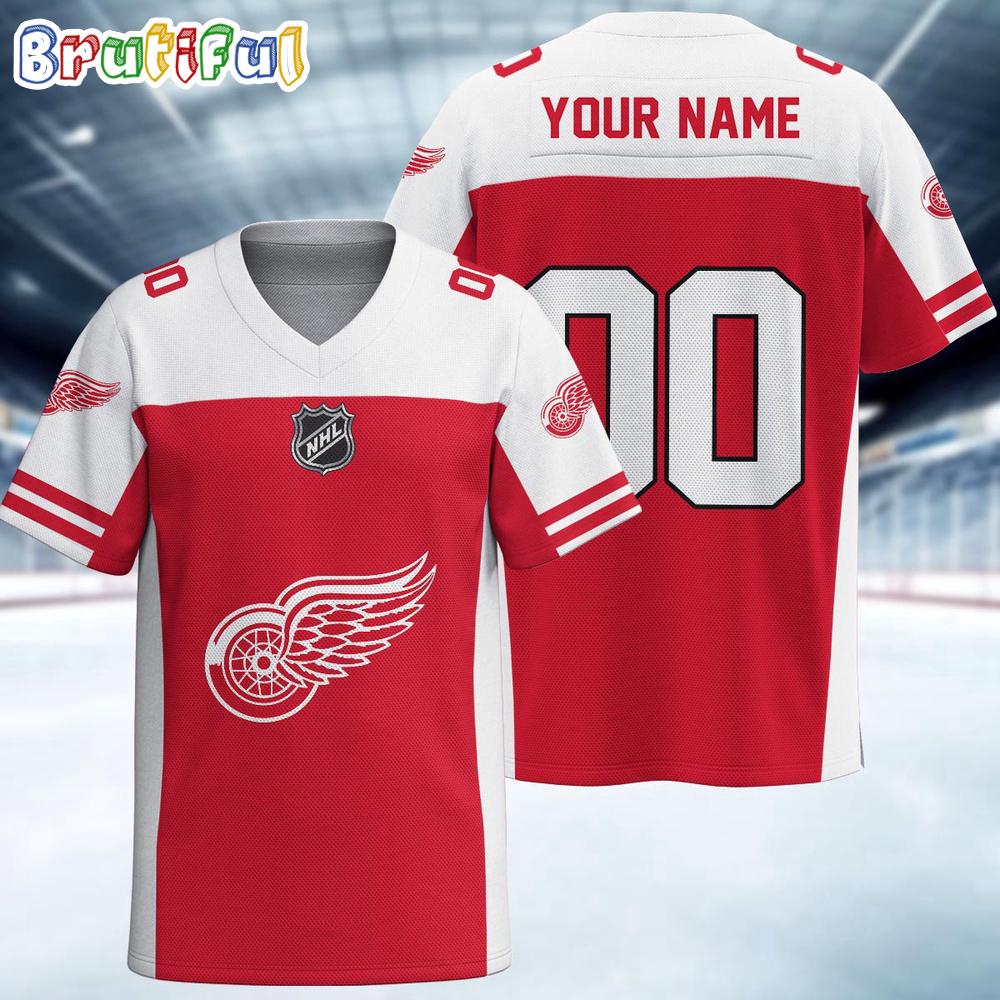 NHL Detroit Red Wings Hockey Team Personalized Football Jersey