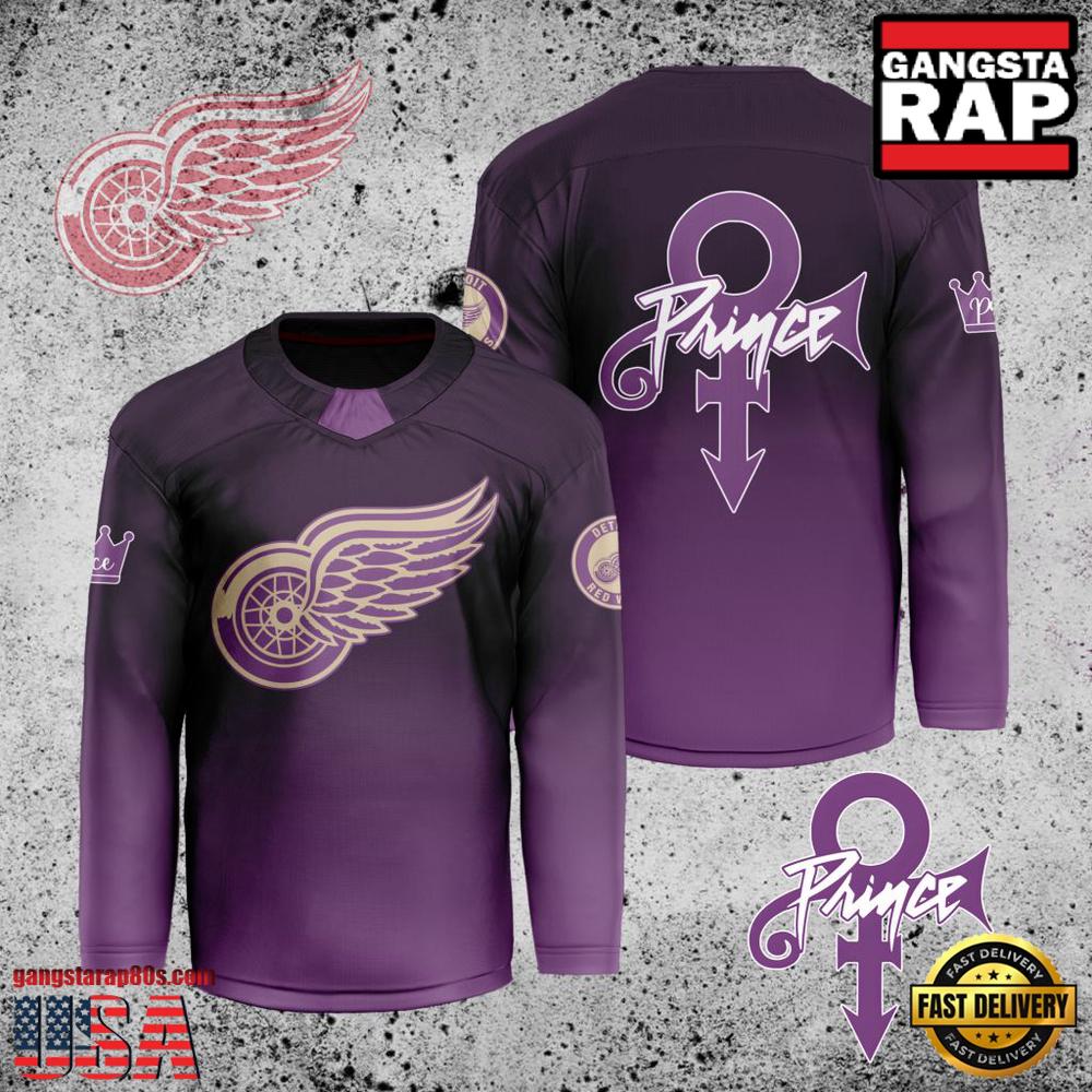NHL Custom Name Number Detroit Red Wings Prince New Design Hockey Jersey