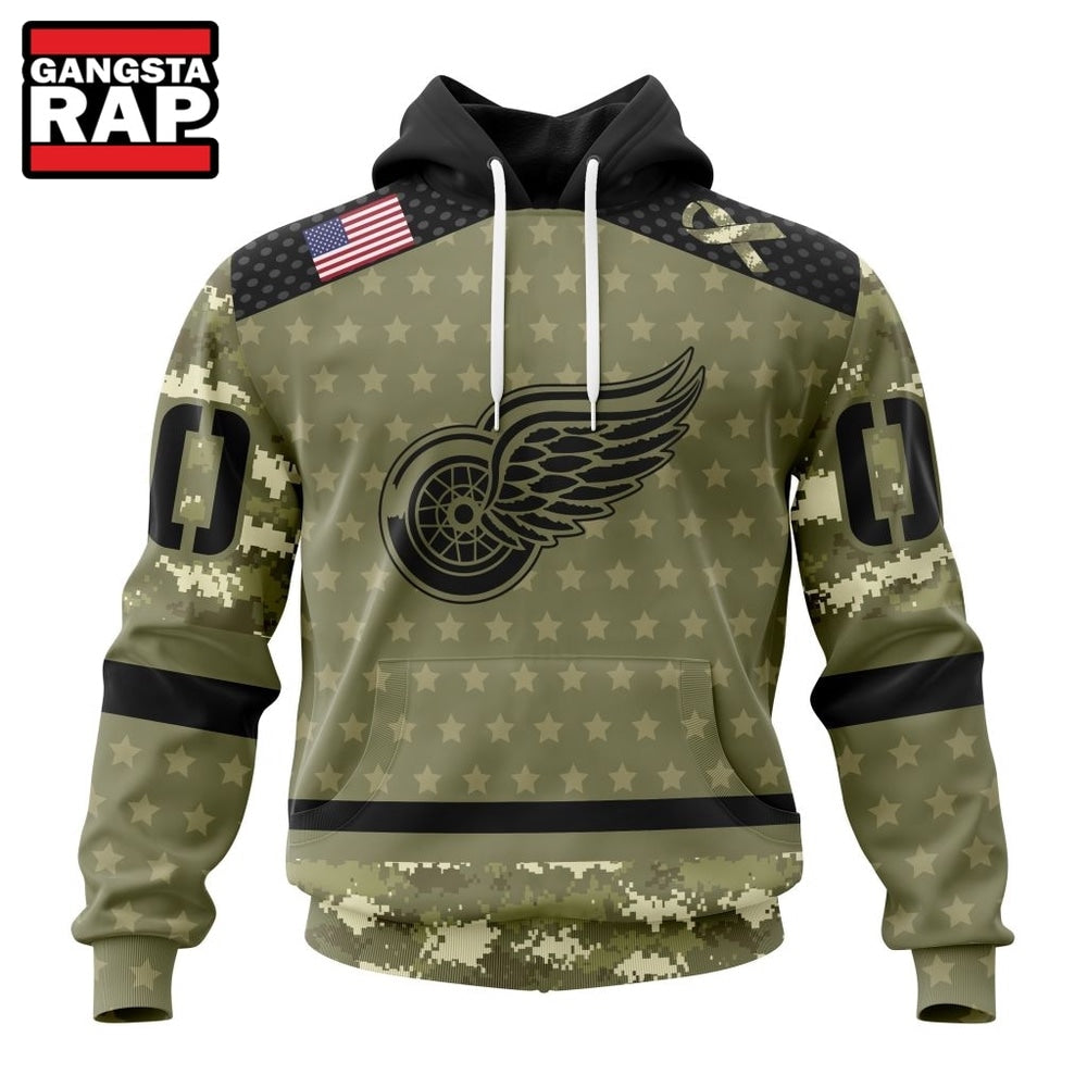 NHL Detroit Red Wings Special Camo Military Appreciation Hoodie, T Shirt