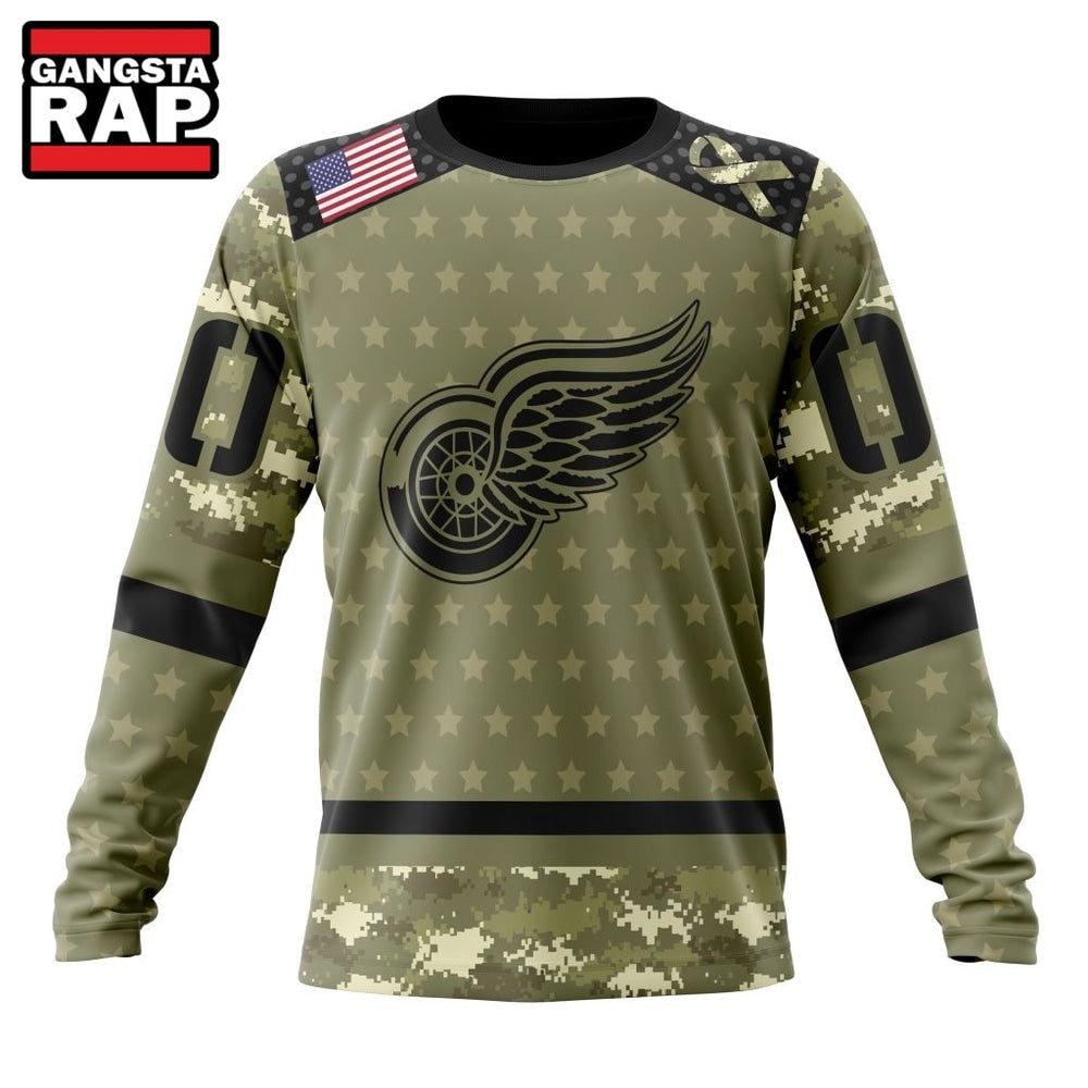 NHL Detroit Red Wings Special Camo Military Appreciation Hoodie, T Shirt