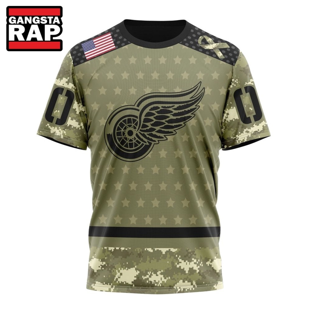 NHL Detroit Red Wings Special Camo Military Appreciation Hoodie, T Shirt