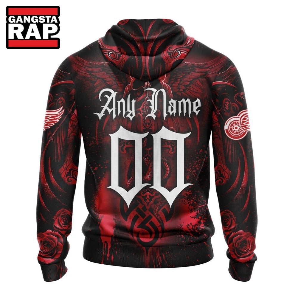 NHL Detroit Red Wings Special Design Halloween With Skull Art Hoodie, T Shirt