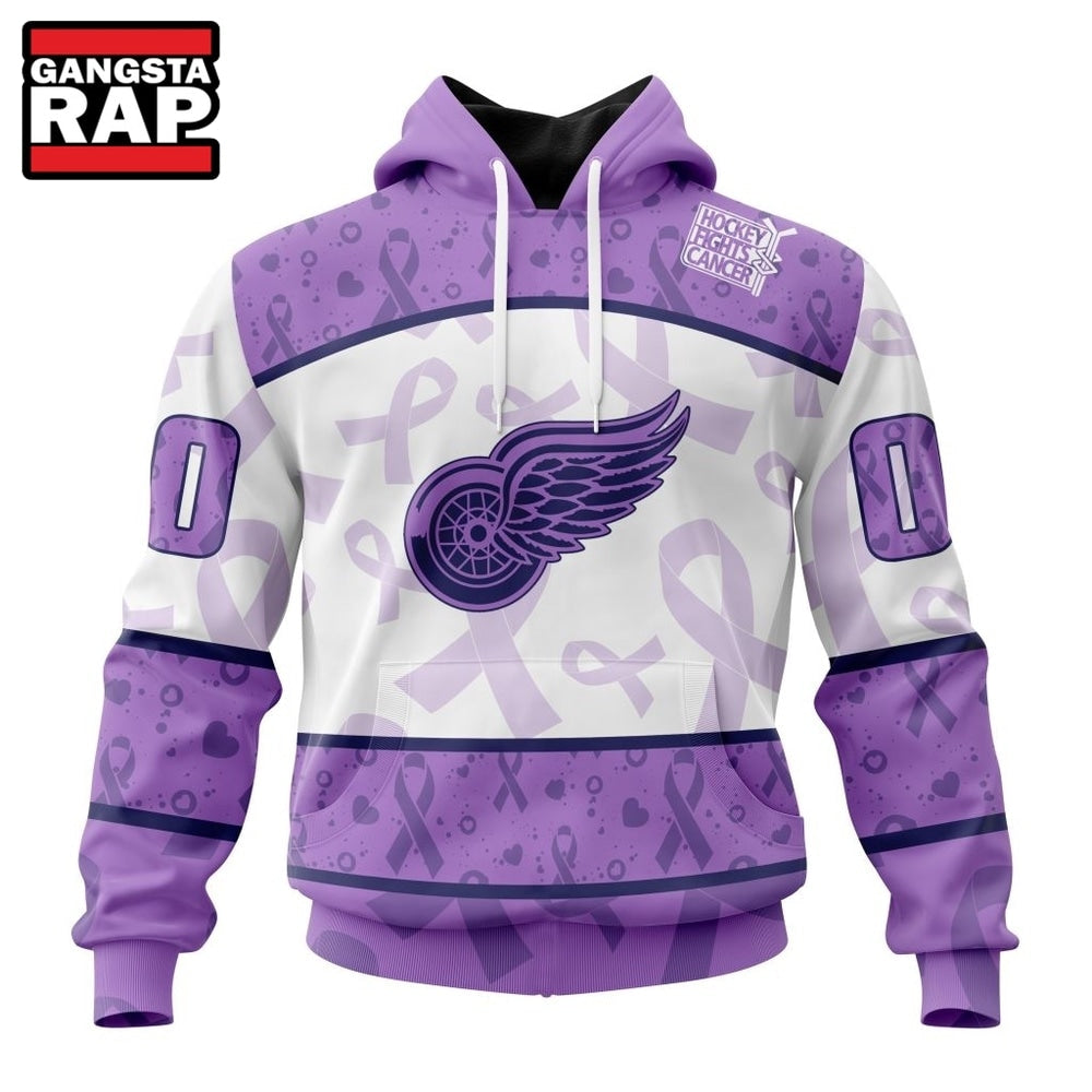 NHL Detroit Red Wings Special Lavender Fight Cancer Hoodie, T Shirt