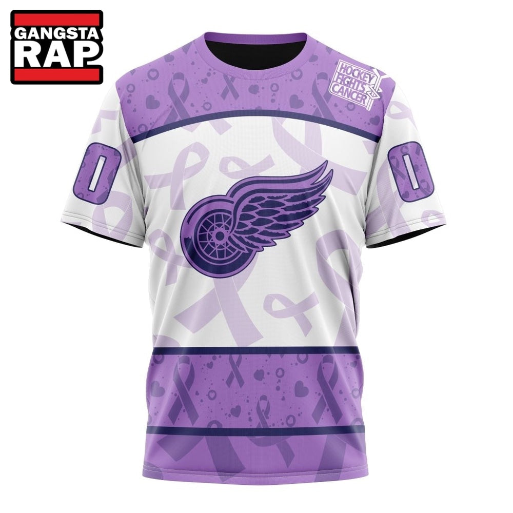 NHL Detroit Red Wings Special Lavender Fight Cancer Hoodie, T Shirt