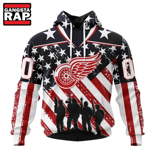 NHL Detroit Red Wings Specialized Kits For Honor USS Military Hoodie, T Shirt