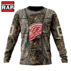NHL Detroit Red Wings Specialized Unisex Vest Kits With Realtree Camo Hoodie, T Shirt