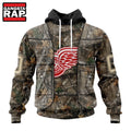 NHL Detroit Red Wings Specialized Unisex Vest Kits With Realtree Camo Hoodie, T Shirt