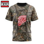 NHL Detroit Red Wings Specialized Unisex Vest Kits With Realtree Camo Hoodie, T Shirt