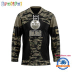 NHL Edmonton Oilers Custom Honoring Veterans Camo Hockey Jersey