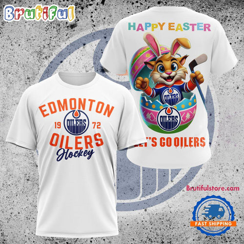 NHL Edmonton Oilers Hockey Team Mascot Design Happy Easter Day T Shirt