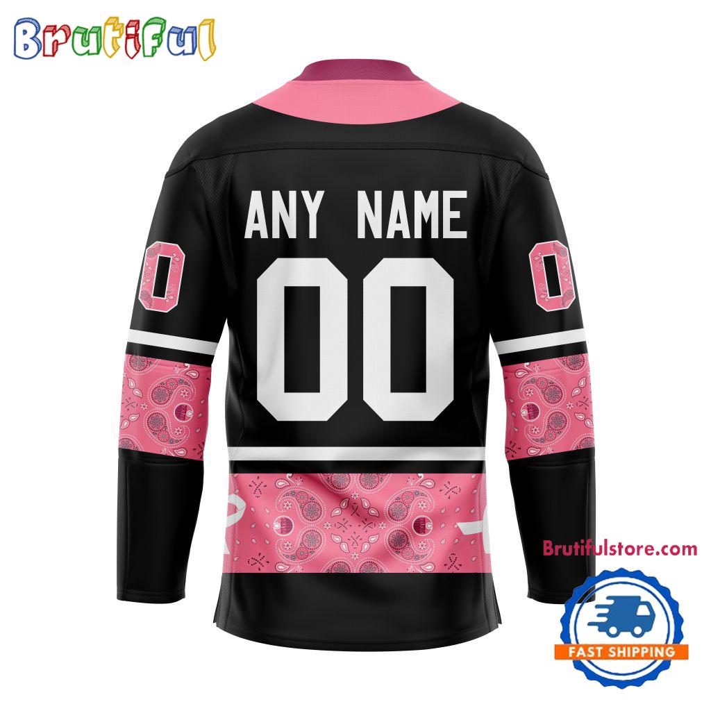 NHL Edmonton Oilers In October We Wear Pink Breast Cancer Design Hockey Jersey