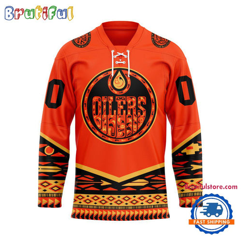 NHL Edmonton Oilers National Day For Truth And Reconciliation Design Hockey Jersey, Sport Jersey Shirt