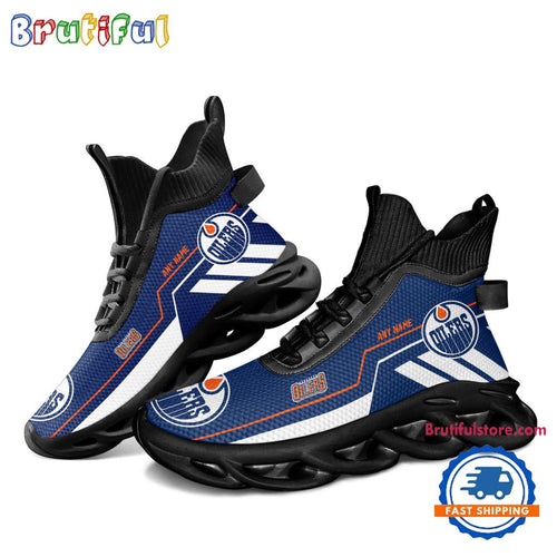 NHL Edmonton Oilers Personalized Name Hockey Team Design High Top Max Soul Shoes