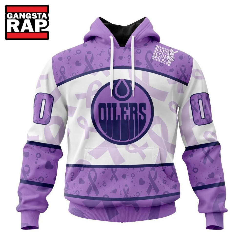 NHL Edmonton Oilers Special Lavender Fight Cancer Hoodie, T Shirt