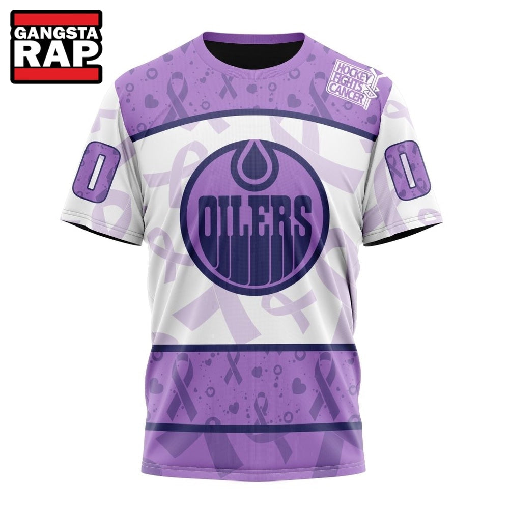 NHL Edmonton Oilers Special Lavender Fight Cancer Hoodie, T Shirt