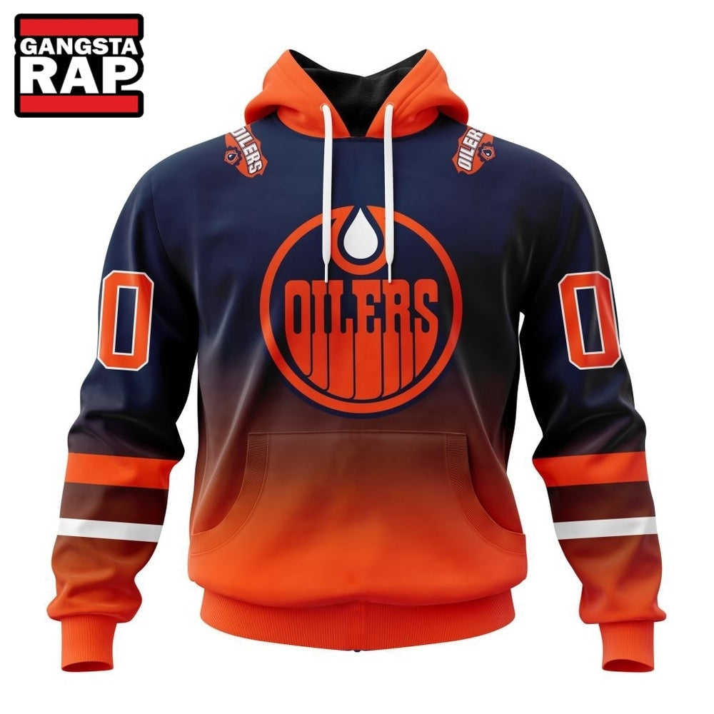 NHL Edmonton Oilers Special Retro Gradient Design Hoodie, T Shirt
