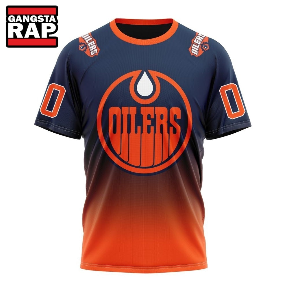 NHL Edmonton Oilers Special Retro Gradient Design Hoodie, T Shirt