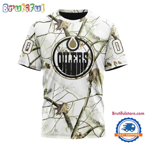 NHL Edmonton Oilers Special White Winter Hunting Camo T Shirt, Hoodie, Sweatshirt