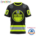 NHL Edmonton Oilers Specialized FireFighter Uniforms Color Design T Shirt