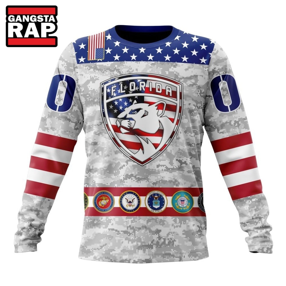 NHL Florida Panthers Armed Forces Appreciation Design Hoodie, T Shirt