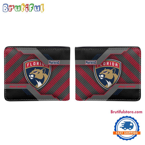 NHL Florida Panthers Hockey Logo Team Personalized Name Black Men’s Wallet