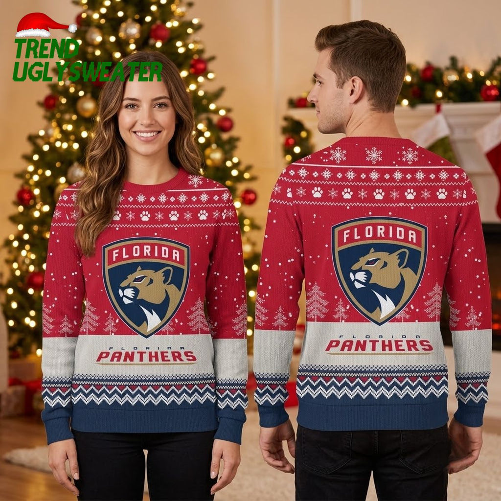 NHL Florida Panthers Hockey Team Design New Ugly Christmas Sweater