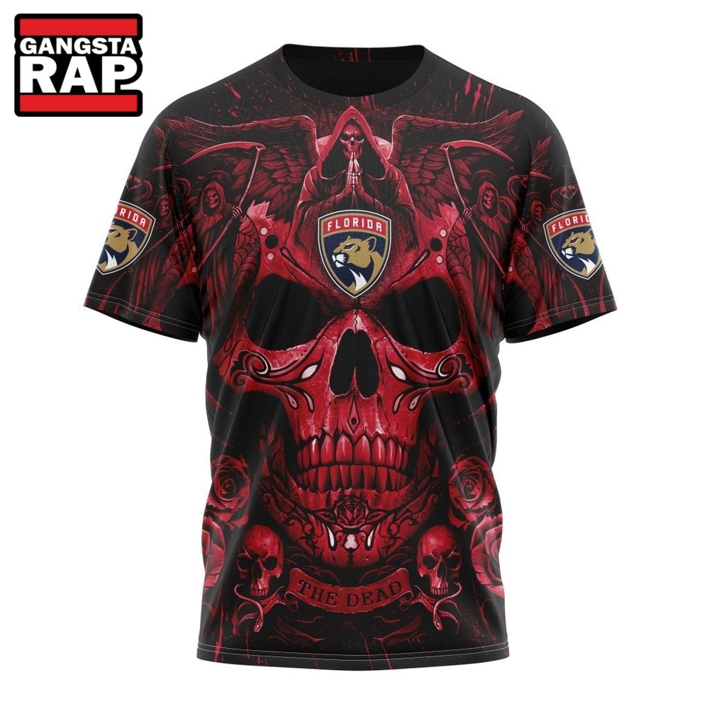 NHL Florida Panthers Special Design Halloween With Skull Art Hoodie, T Shirt