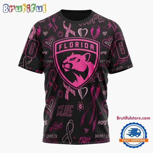 NHL Florida Panthers Special Pink Breast Cancer Awareness New Design T Shirt