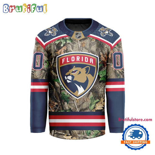 NHL Florida Panthers Special Realtree Camo Hunting Hockey Jersey