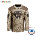 NHL Florida Panthers Special Veterans Military Desert Camouflage Design Hockey Jersey