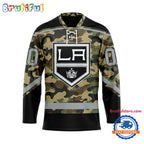 NHL Los Angeles Kings Camo Veterans Custom Hockey Jersey