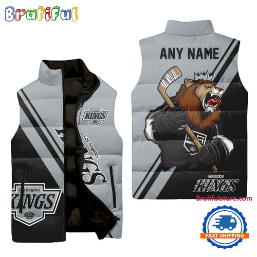 NHL Los Angeles Kings Custom Name Sleeveless Puffer Jacket, Hockey Team Jacket Fans Gifts